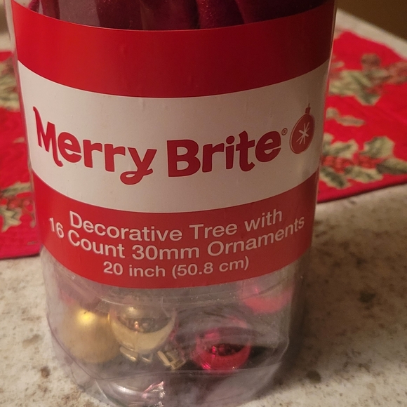 Merry Brite Mini Christmas Tree with Ornaments - Picture 3 of 5